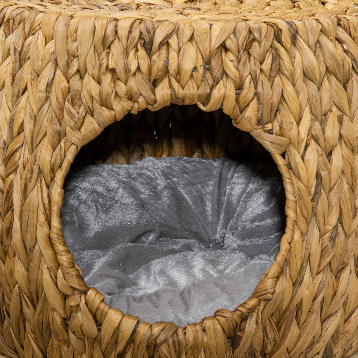 Rattan Cat House Stool with Cushion — Indoor/Outdoor Wicker Bed