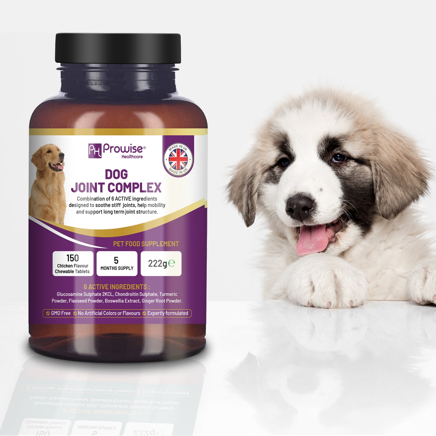 Prowise UK Dog Joint Support: 150 Chicken Chewable Tablets, 5 Months Supply