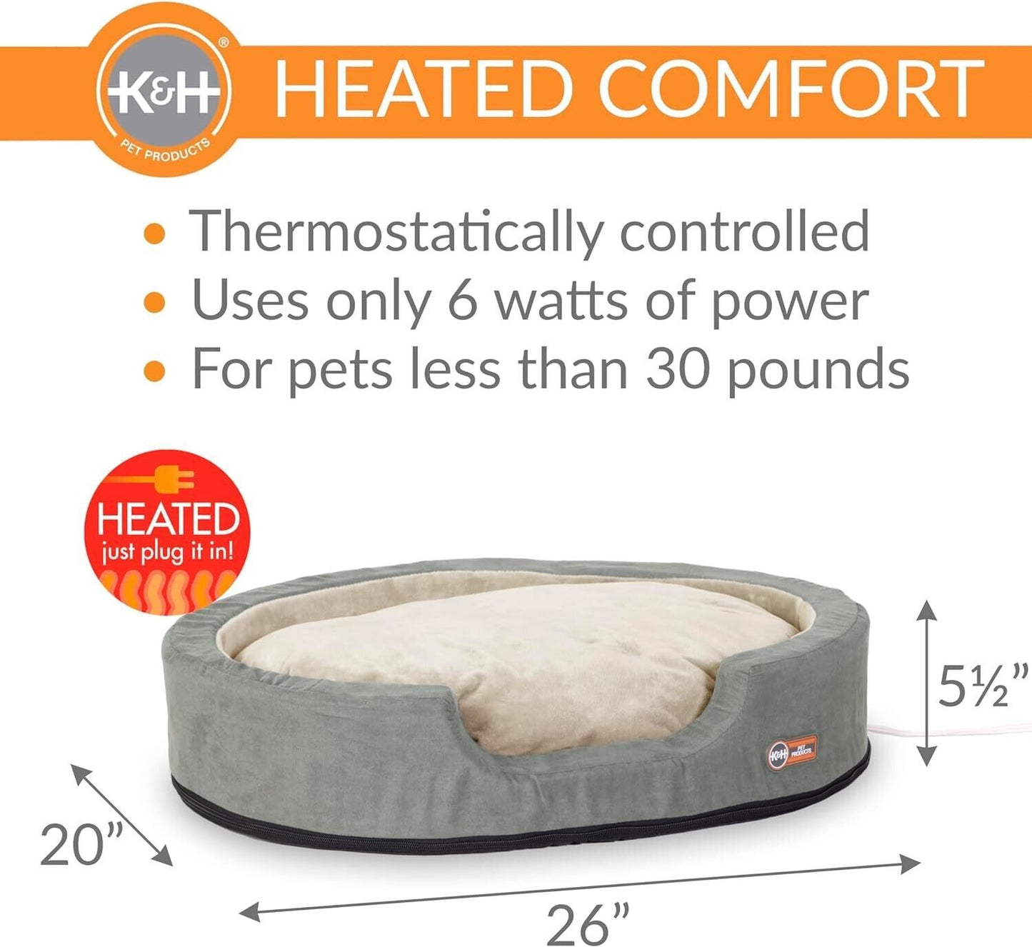 Heated Thermo Nest Dog Bed (Medium)
