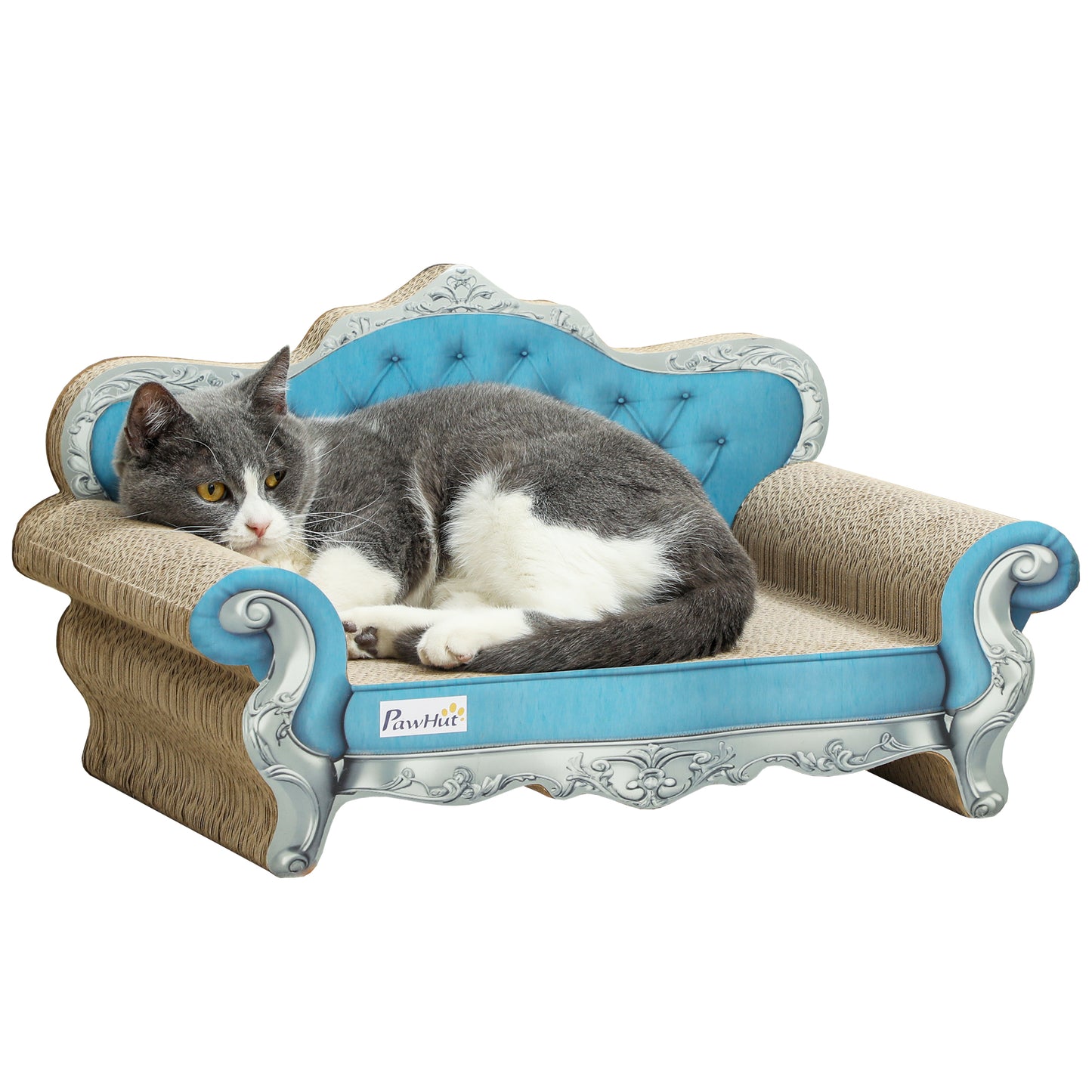 PawHut 2-in-1 Cardboard Cat Scratcher & Sofa Bed with Catnip