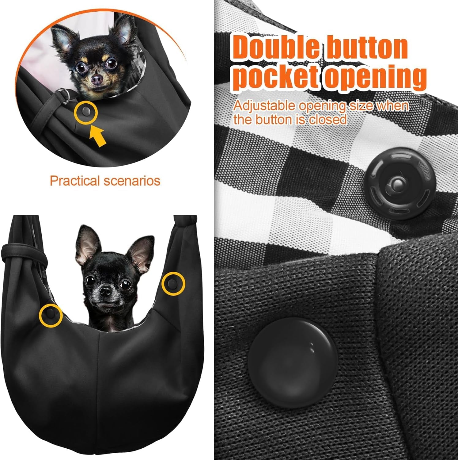 Tomkas Pet Carrier Sling - Pet Carrier for Small Dogs and Cats (Small)