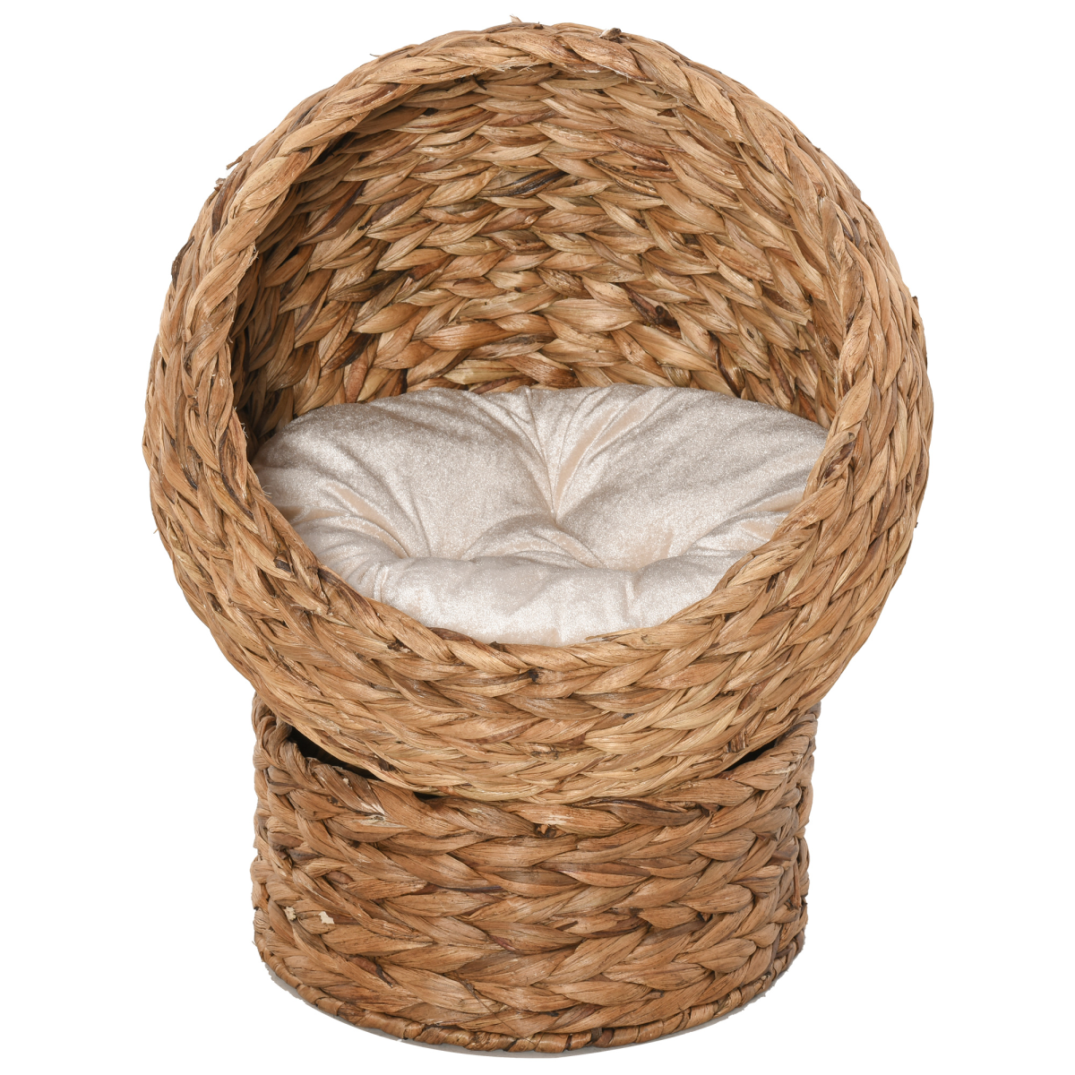 Wicker Raised Cat House Bed with Cylindrical Base – 50×42×60 cm