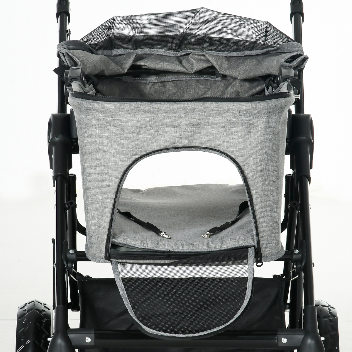 PawHut Foldable Pet Stroller & Carry Bag for Small Dogs & Cats