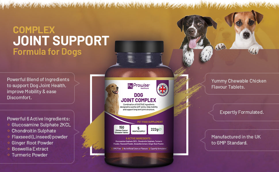 Prowise UK Dog Joint Support: 150 Chicken Chewable Tablets, 5 Months Supply