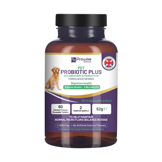 Pet Probiotic Plus with Inulin & Psyllium - 60 Chewable Tablets