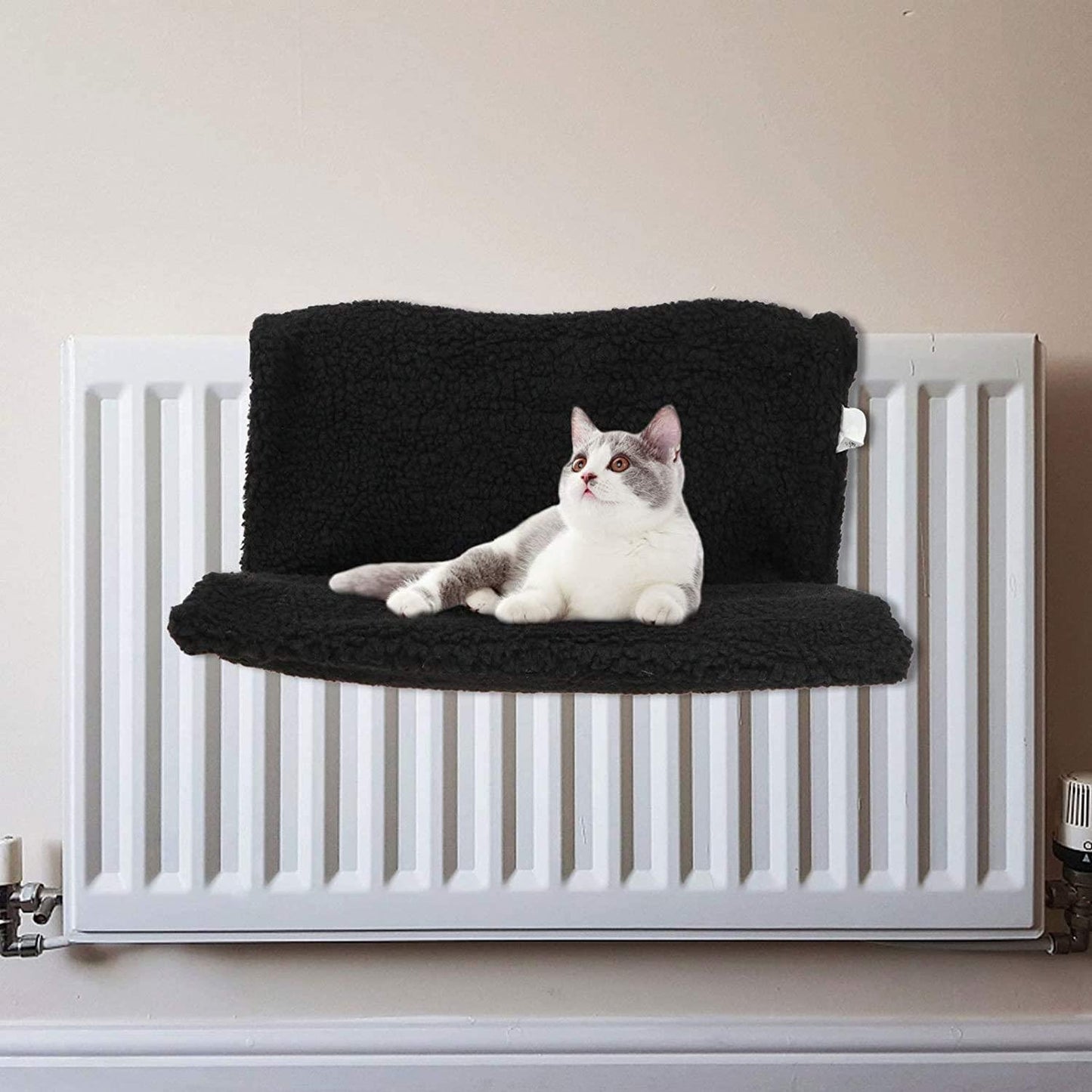 Cozy Black Cat Radiator Bed: Warm, Snug Lounger for Cats