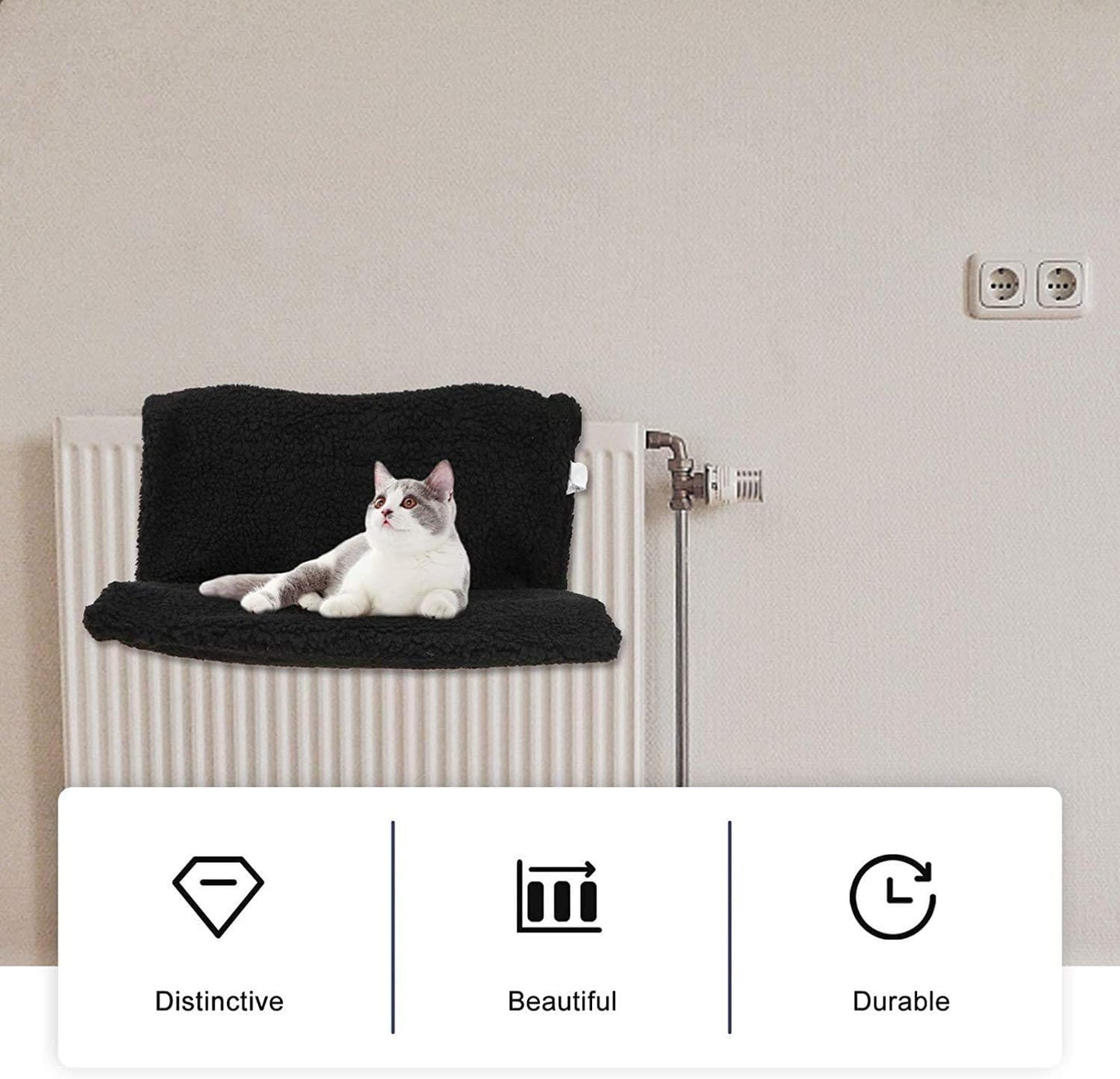 Cozy Black Cat Radiator Bed: Warm, Snug Lounger for Cats
