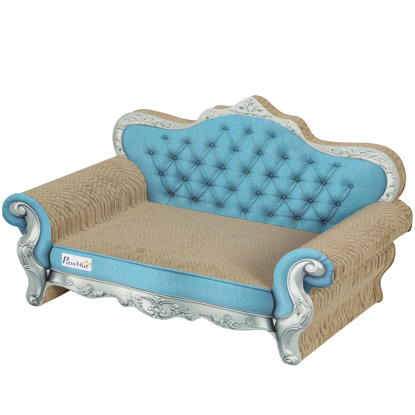 PawHut 2-in-1 Cardboard Cat Scratcher & Sofa Bed with Catnip